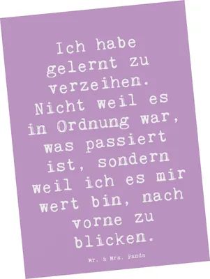 Produktbild von Mr. & Mrs. Panda Postkarte Spruch Vergebung und Neubeginn - Lavendeltraum - Geschenk, bildkarte, Grußkarte, Postkarten, Motivation, Liebe, Versöhnung, Frieden finden