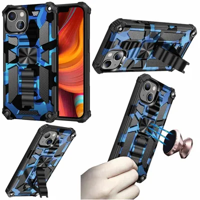 Produktbild von Für Apple iPhone 13 Mini Camouflage Shockproof Armor TPU Handy Hülle Blau Etuis