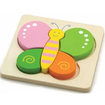 Image de STUDO WOOD Puzzle en bois Papillon 5 pièces