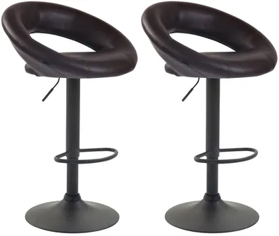 Produktbild von 2er-Set Barhocker Olinda Kunstleder | Farbe: Braun | Abmessungen: 53x47x80 cm