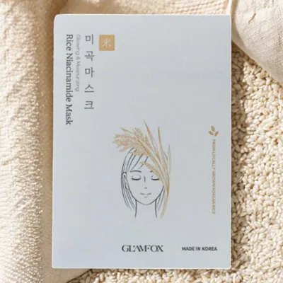 Obrázek produktu pro GLAMFOX - Rice Niacinamide Mask - Rýžová plátýnková maska s niacinamidem - 23 ml