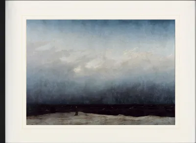Produktbild von Caspar David Friedrich Gerahmtes Bild Mit Edlem Passepartout | Wand-Bilder | Im Bilderrahmen - Der Mönch Am Meer, 1808-1810 (60 x 80 cm)