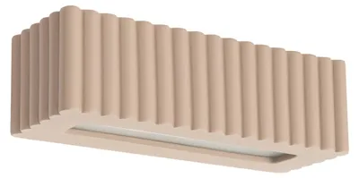 Zdjęcie produktu dla Kinkiet ścienny ryflowany RIGATA beżowy 1xE27x20W ceramika / gips wym:10x34x12cm IP20 Sollux Lighting