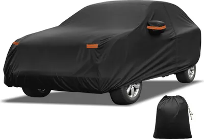 Produktbild von Autoabdeckung fš¹r Lexus RZ Aluminiumfolie Outdoor Vollgarage Alle Wetter Wasserdicht Winddicht Sonne Regen Schnee Schutz mit Fahrertš¹r Rei?verschluss Schwarz
