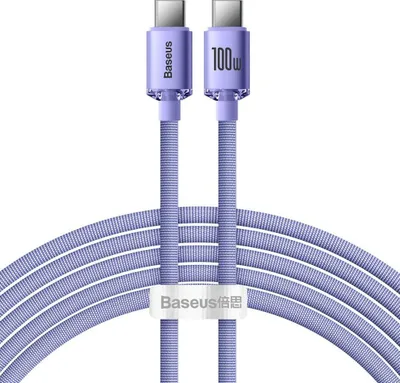 Immagine prodotto di USB-C to USB-C Cable Baseus Crystal Shine Series, 100W, 5A, 2m, Purple CAJY000705