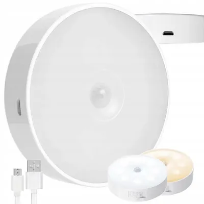 Produktbild von 1–3x LED Nachtlicht mit Bewegungs- und Dämmerungssensor USB Bewegungsmelder Nachtleuchte Wandleuchte Treppenlicht mit Akku