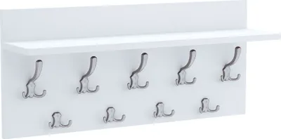 Image de AKKE Blanc Portemanteau horizontal VERTI - crochets ALU lxH : 90x40 cm