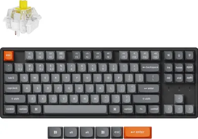 Produktbild von Keychron K8 Max QMK Kabelloss Mechanische Tastatur, Hot-Swap, QWERTY US Layout, RGB Backlight, Keychron Super Banana K8M-J4