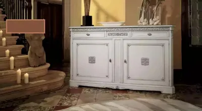 Immagine prodotto di Credenza credenza soggiorno mobile in legno massiccio bianco