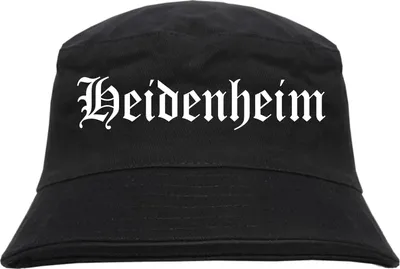 Produktbild von Heidenheim Fischerhut - Altdeutsch - bedruckt - Bucket Hat Anglerhut Hut L/XL Schwarz