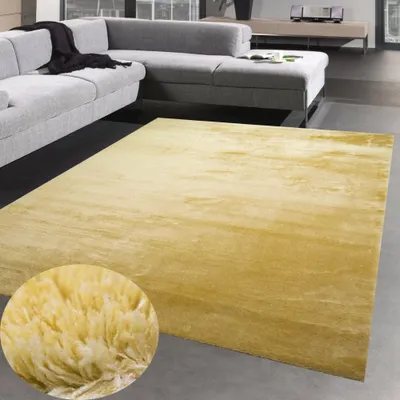 Produktbild von Wohnzimmer Shaggy Teppich Flokati weicher Lang- & Hochflor - Gold Größe - 80 x 150 cm
