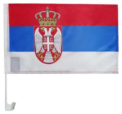 Autoflagge Serbien 45x30 cm, Polyester, mit Saugnapf