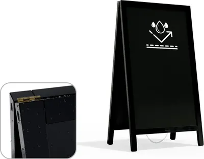 Immagine prodotto di Lavagna per gesso a cavalletto bifacciale 78×44 cm resistente all'acqua NERO