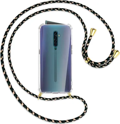 Produktbild von Handykette Backcover-Schutzhülle mit Band (Metall goldfarben) für Oppo Reno2 - camouflage