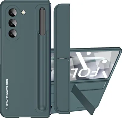 Obrázek produktu pro Pouzdro pro Samsung Galaxy Z Fold 6 se středem na pero, tenké tvrdé PC pouzdro s stojánku a ochranou displeje zelené
