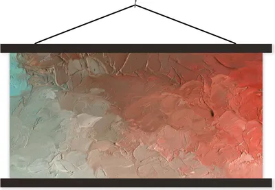 Produktbild von MuchoWow® Textilposter Ölfarbe von rot bis blau 120x60 cm mit schwarzem Rahmen - Dekoration Schlafzimmer