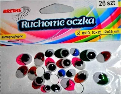 Obrázok produktu pre Oválne pohyblivé oči s farebnými riasami 26ks