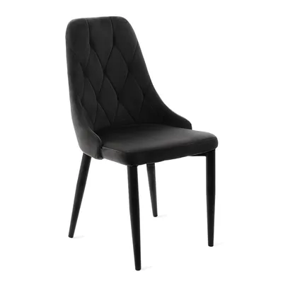 Produktbild von HOMLA LOUIS QUILTER Veloursstuhl schwarz 44x59x88 cm
