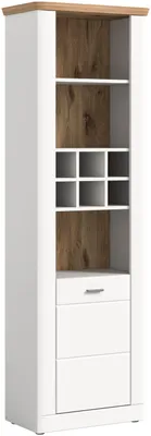 Produktbild von Regal - 65 x 205 cm - 1 Tür - 3 Fächer - Nox Eiche Nachbildung - Weiß matt