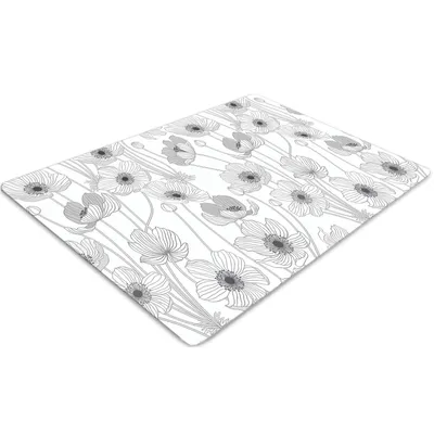 Produktbild von Stuhlunterlage Bürostuhlunterlage 120 cm x 90 cm Bodenmatte Bürostuhlunterlage - Mohnkontur