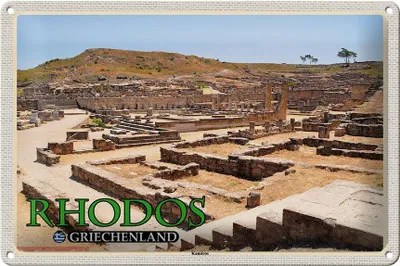 Produktbild von Blechschild Reise 30x20cm Rhodos Griechenland Kamiros Antike Stadt