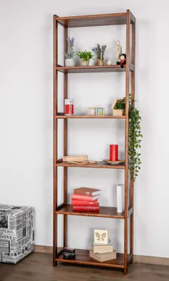 Produktbild von Regal Kiefer massiv Vollholz Nussfarben Junco 54C - 200 x 60 x 30 cm (H x B x T)
