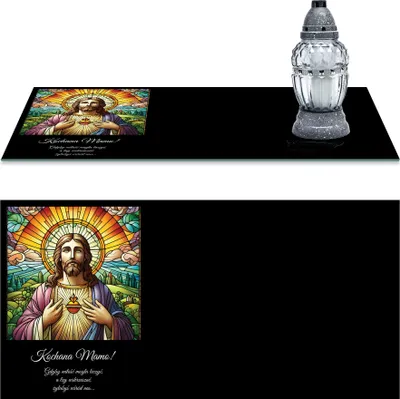 Zdjęcie produktu dla Szklana Podstawka Pod Znicze 50 Wzorów Z Dedykacją 60X30Cm