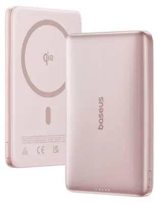 Produktbild von Externer Akku Baseus PicoGo AM41, Ultra-Slim, Qi2-Magnetisch, 10.000 mAh, 27 W, Rosa