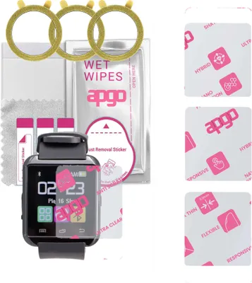 Produktbild von apgo 3 Stück Schutzglas, klar, kompatibel mit Garett Smart Smartwatch, Hybrid 8H, Ersatz für Hartglas, Displayschutzglas, Bildschirmschutz, Displayschutz, kratzfest