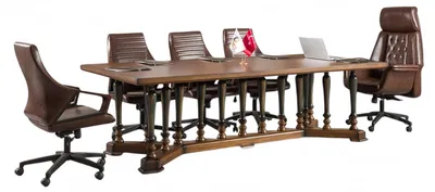Produktbild von Besprechungstisch Meeting Tisch Luxus Tische Esstisch 4 Sessel 5tlg. Set