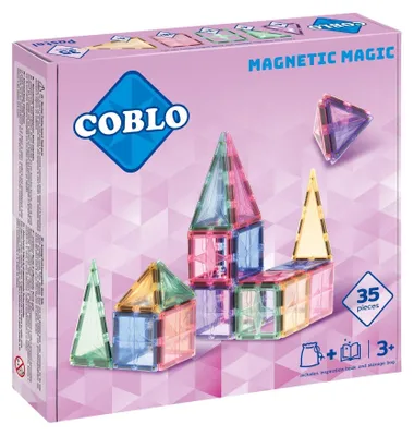 Zdjęcie produktu dla Klocki magnetyczne COBLO Pastel 35 elementów