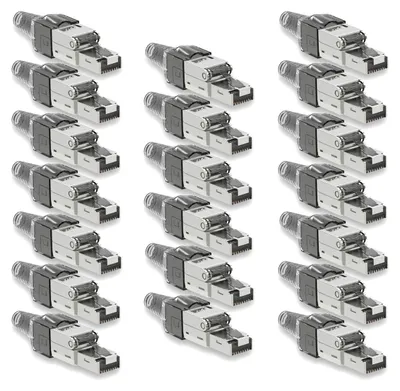 Produktbild von Netzwerkstecker Cat7 CAT 7 RJ45 Stecker 20x Steckverbinder werkzeuglos geschirmt