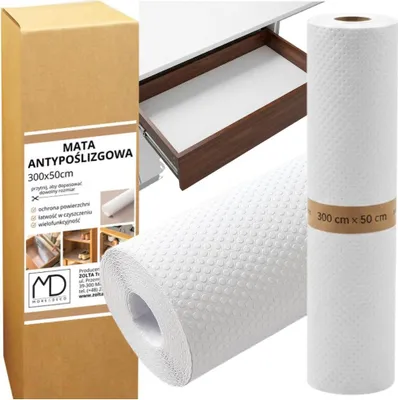 Immagine prodotto di Tappeto antiscivolo, bianco, flessibile, resistente, per cucina, garage, cassetti, 300x50cm