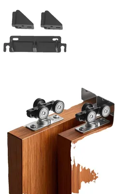 Produktbild von VEVOR Schiebetürbeschlagset, 1,75 m Schwerlast Schiebetürbeschlagset, Gewerbliche Schiebetürbeschläge und Schiene für 24"-36" breite Einzeltüren, Einfach und reibungslos zu installieren, 4 ft-b, Ohne Soft Close