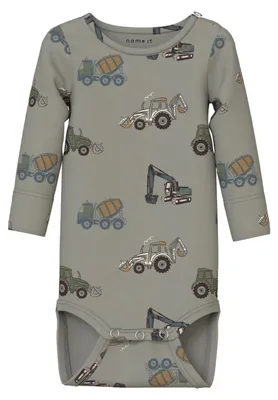 Immagine prodotto di Name IT, articolo da uomo, modello Nbmbasil Ls XSL, colore: corpo in tessuto simile al lino, dettaglio in salvia, taglia: 62
