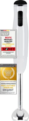 Produktbild von Exquisit Stabmixer MS 3003 we | 400 Watt | 2 Leistungsstufen | abnehmbarer Metallfuß | ergonomische Handhabung