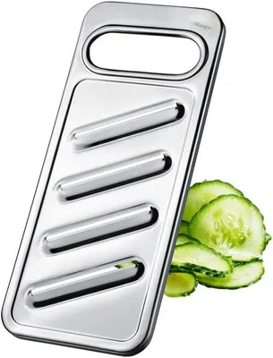 Productafbeelding van Komkommer aardappelschaaf - Keuken rasp - Groenten snijden - Vaatwasmachinebestendig - 26 cm - Roestvrij staal