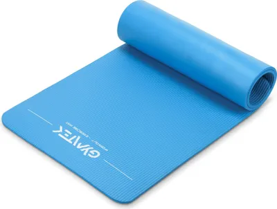 Obrázok produktu pre Gymtek® Gymnastic Mat 1cm - 180x61cm - Cvičebná podložka na pilates, jogu a fitness - protišmyková podložka na jogu - modrá