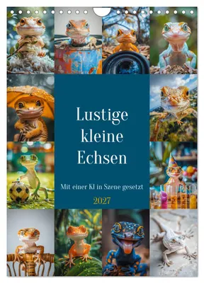 Immagine prodotto di Divertenti lucertoline (calendario da parete 2027, formato A4 verticale), calendario mensile CALVENDO