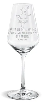 Produktbild von Mr. & Mrs. Panda Weinglas Fuchs Ballerina - Transparent - Geschenk, Party, Weißweinkelch, Yeah, Tanzen, Weißwein Glas, wein, Geburtstag