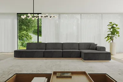 Produktbild von ALTDECOR Ecksofa in L-Form IREA-L3 412x165x80 cm Dunkelgrau Corner Sofa Eckcouch Couch Wohnlandschaft Cauchsofa