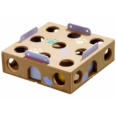 Produktbild von Karlie Smart Cat Activity Box - Katzenspielzeug - Holz - Natur - 22x22x6 cm