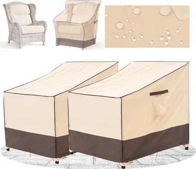 Imagen del producto de Fundas para sillas impermeables, 89 x 99 x 66/91 cm, juego de 2, para sillas de jardín