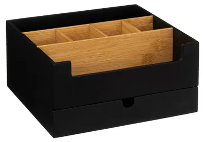 Produktbild von Kosmetik-Organizer aus Bambus, Fächer + Schublade