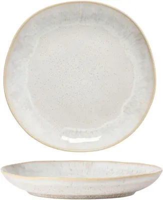 Imagen del producto de Platos para desayuno y postre, juego de 6 unidades, diámetro de 22 cm, color beige arena brillante, de loza, para la cocina