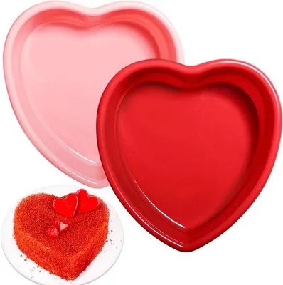 Immagine prodotto di Famanu, stampi in silicone a forma di cuore - set da 2 pezzi - 17 cm