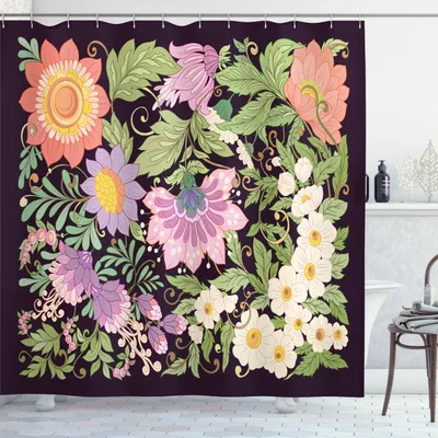 Produktbild von Abakuhaus, Blühende Blumen Duschvorhang, 175x220 cm