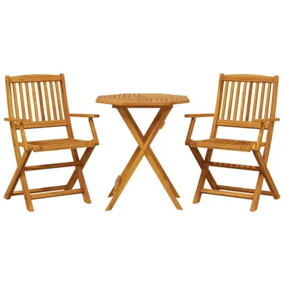 Obrázok produktu pre vidaXL 3-dielna súprava Bistro Set Skladacia súprava z masívneho dreva Akácia