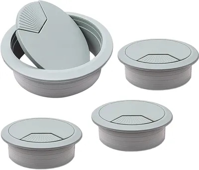 Image de Passage-câbles pour bureau, 60 mm, lot de 4