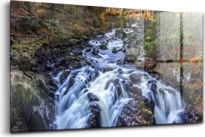 Produktbild von 120x60 - Glasbilder - Bilder auf Wandbild - Foto auf Glas - Flusslandschaftsfoto